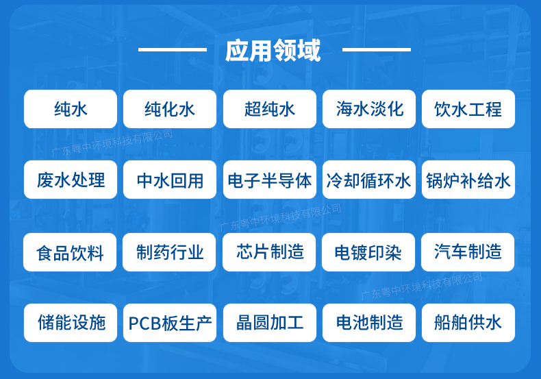 超純水設備EDI模塊RO反滲透純化水超濾膜去離子高純水凈化設備應用范圍